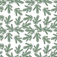 Happy new year 2022. Seamless pattern with christmas trees. Green christmas trees isolated on white background. Doodle vector illustration with christmas trees.