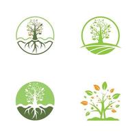 diseño de conjunto de iconos de logotipo de vector de árbol