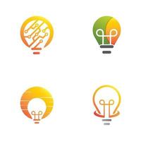 Lamp logo template icon set vector