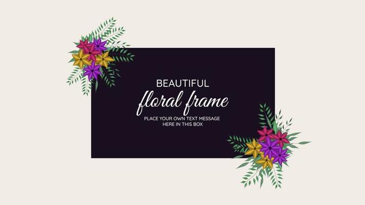 text flower Banner background Floral Flyer March 8, women's day frame