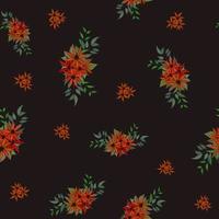 Patrón de vector transparente de pequeños ramos románticos franceses de coloridos arreglos florales lindos adecuados para imprimir en textiles, telas, papel tapiz, ropa y también fondo web.