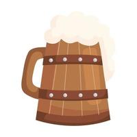 wooden jar beer vector