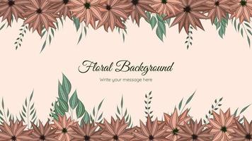 Elegant floral background template with flowers, web, social media vector