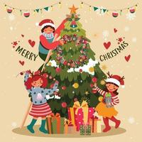 Kids Christmas Party Concept vector