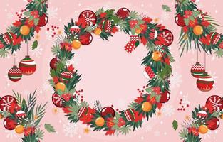 Christmas Wreath Template Background vector