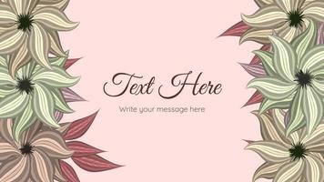 Horizontal floral banner background decorated with flowers border vector