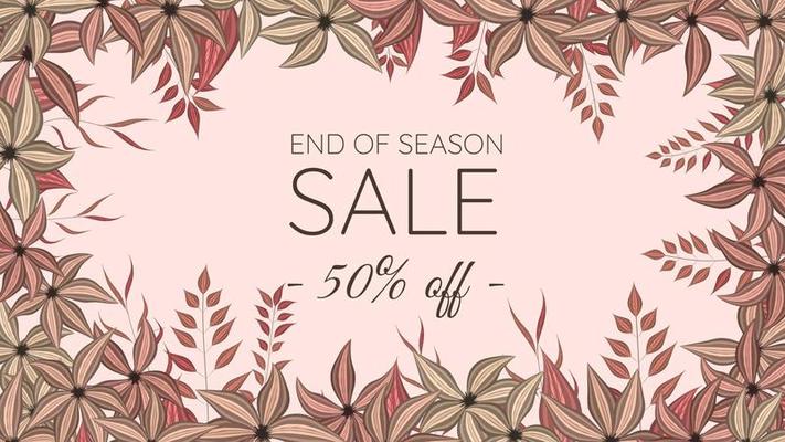 Big final Sale promo editable floral flower frame background template