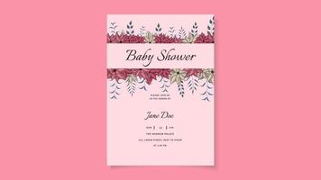 baby shower party welcome card invitation colorful floral background vector