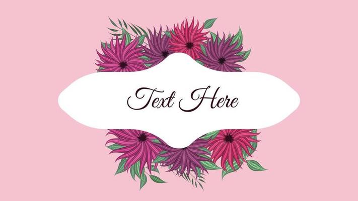 text flower Banner background Floral Flyer March 8, women's day frame