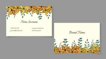 Creative Business card Template Abstract Floral Visiting Contact card. vector