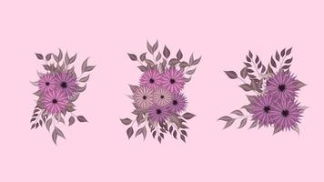 colección de arreglos florales. flores de jardín elegantes y elegantes vector