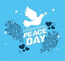 poster of international peace day vector