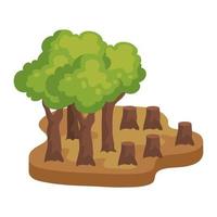 felled trees icon vector