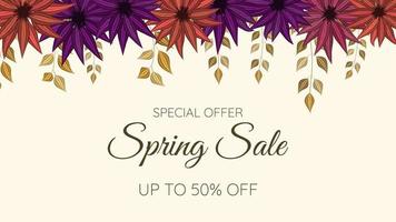 Colorful Floral Spring Sale background blooming flower design template vector