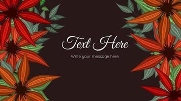 Vector horizontal flower Floral banner background with text place.