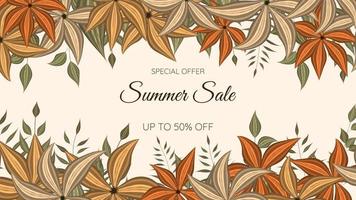 Great discount banner design. Abstract Natural Summer Sale Background vector