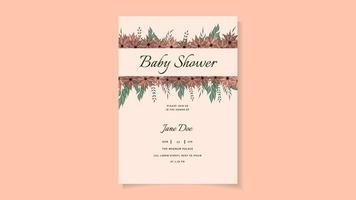 baby shower party welcome card invitation colorful floral background vector