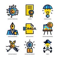 Copyright Law Icon Set vector