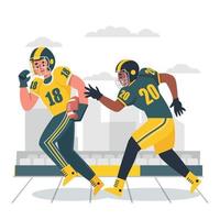 American Football Players In Front of Field vector