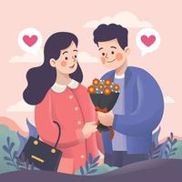 Couple Celebrate Valentines Day vector