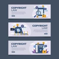 Set of Copyright Law Banner vector