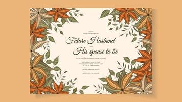 Elegant floral wedding invitation card set flower frame and border vector