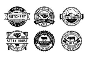 Set of butchery labels, badges and design element