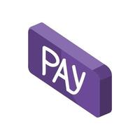 isometric pay button vector