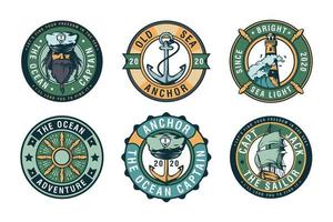 Set of vintage bakery labels, badges and design elements vector