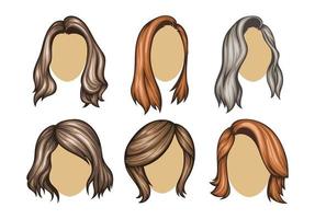 Set of Variety women hairstyles vector