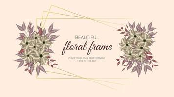 floral ornament design - invitation or greeting card for wedding decor vector