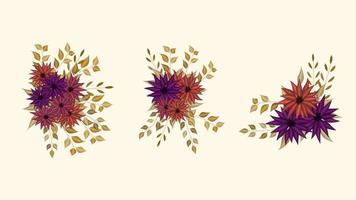 floral bouquet arrangement collection. Stylish, elegant garden flowers vector