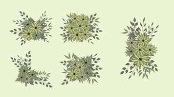 arreglo floral ramo aislado hermosas flores elementos de diseño vector