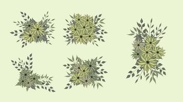 Floral arrangement bunch isolated beautiful flowers design elements vector