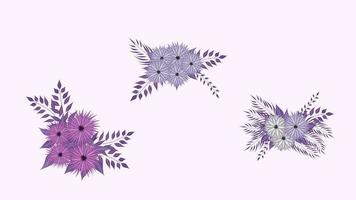 Botanical collection of wild floral arrangements sets garden flowers vector