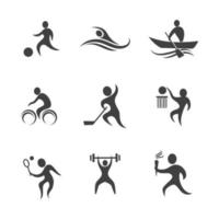 Ilustración de icono de vector de silueta de deporte