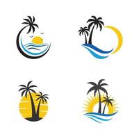 Ilustración de diseño de icono de vector de playa de verano