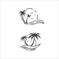 Palm tree summer logo template vector