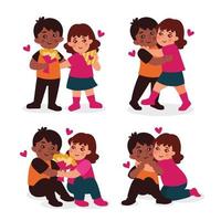 Cute Valentine's Day Couple Character Set vector