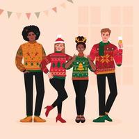 Christmas Ugly Sweater Character Collection vector