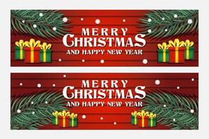 merry christmas and happy new year greeting, banner and background template vector