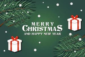 merry christmas and happy new year greeting, banner and background template vector