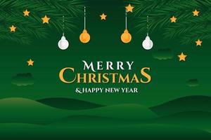 merry christmas and happy new year greeting, banner and background template vector