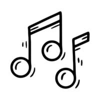 Two and one eighth notes doodle icon vector