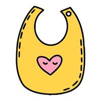 Cute baby bib icon in cartoon style vector