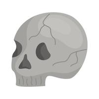 Ilustración plana de una calavera con grietas vector