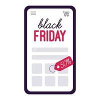 Flat screen phone with sale and Black Friday vector