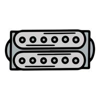 pastilla de guitarra humbucker para músicos, icono dibujado a mano vector