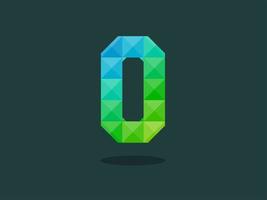 Alphabet letter O with perfect combination of bright blue-green colors. Good for print, t-shirt design, logo, etc. Vector illustrations.