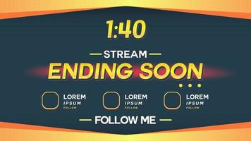 streaming ending soon overlay with timer vector